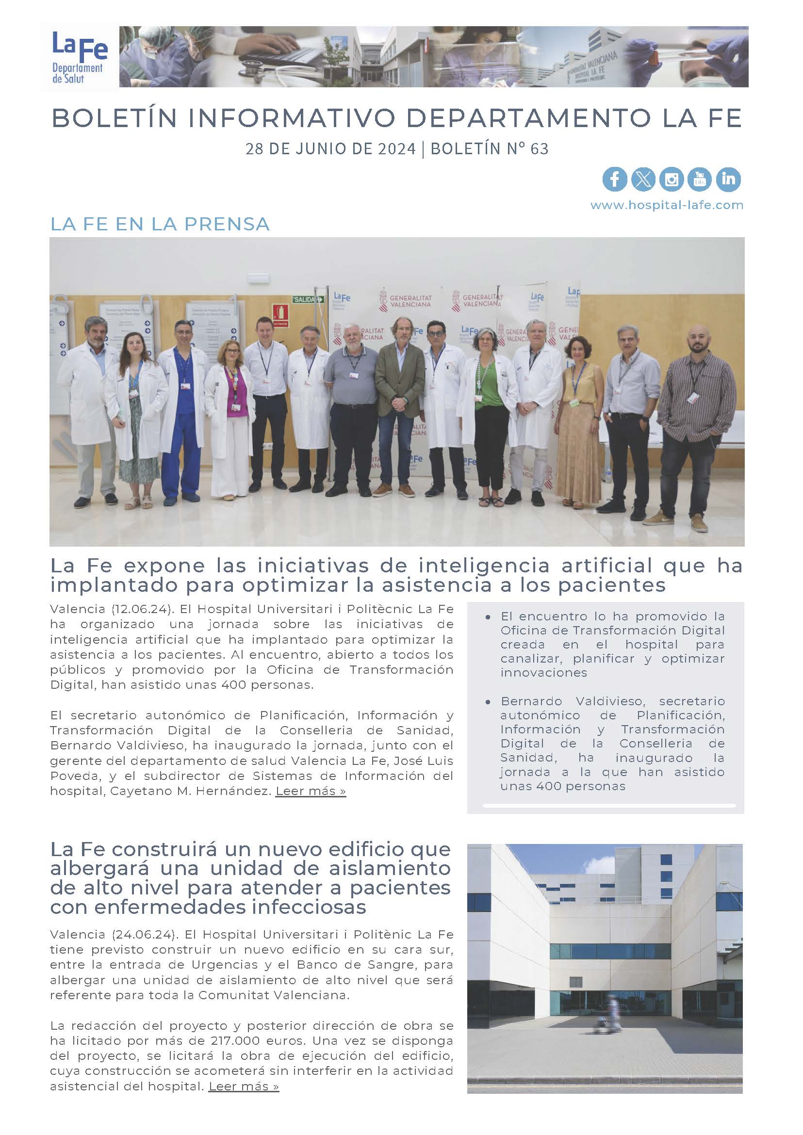 Boletín Informativo Departament La Fe n.63