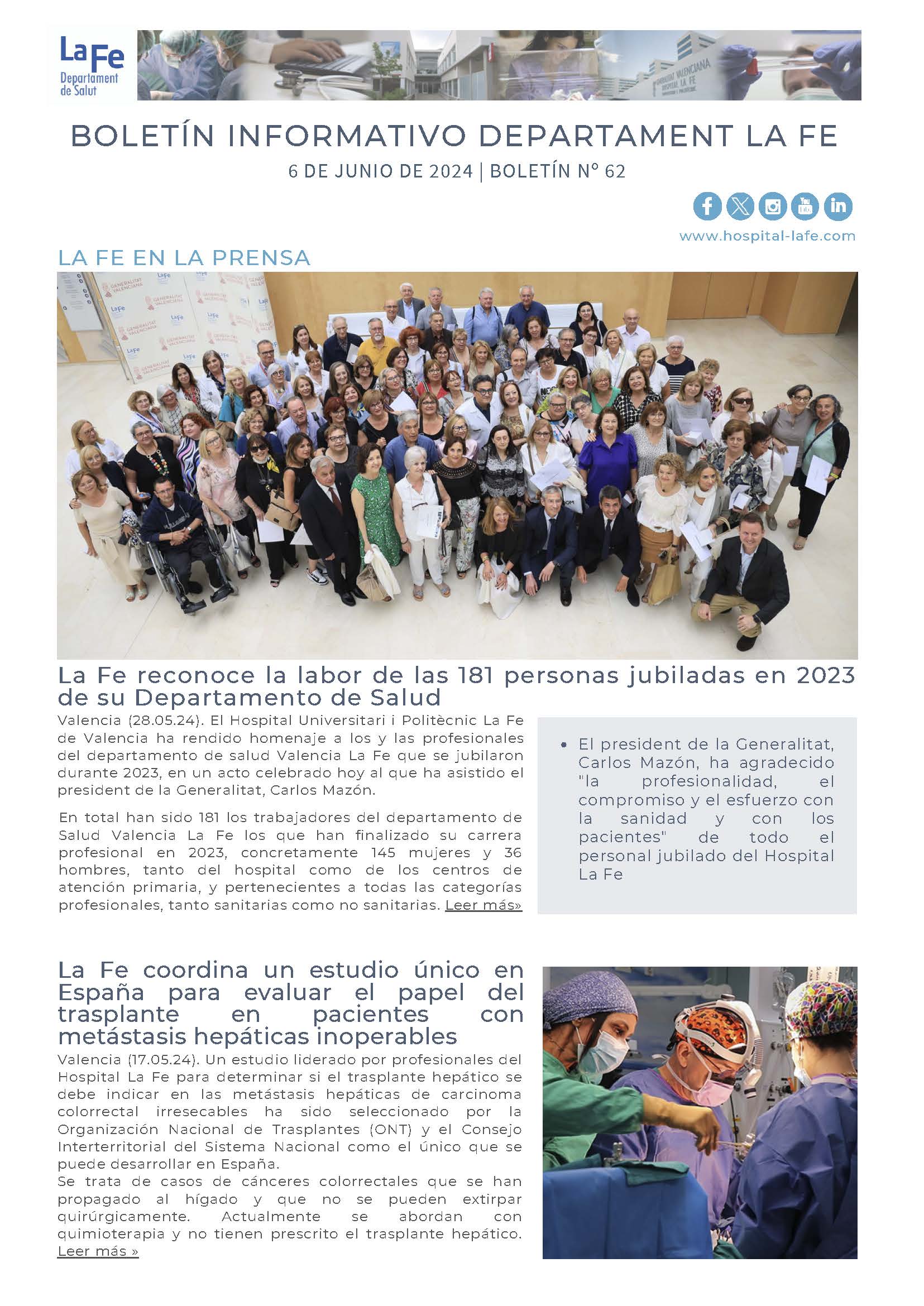 Boletín Informativo Departamento La Fe n.62