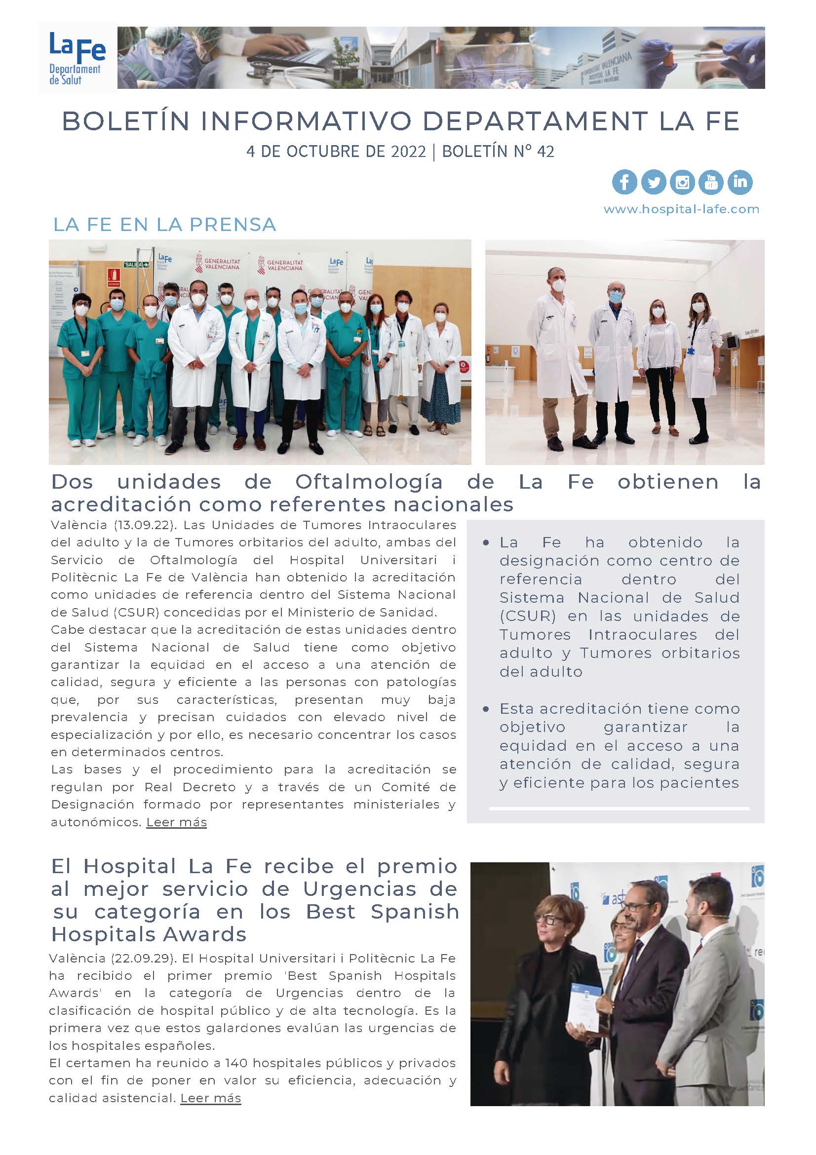 Boletín Informativo Departament La Fe n.42
