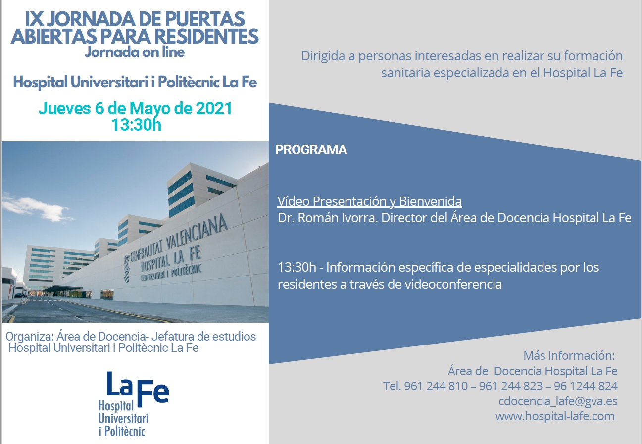 Jornada Puertas Abiertas Residentes La Fe 2021